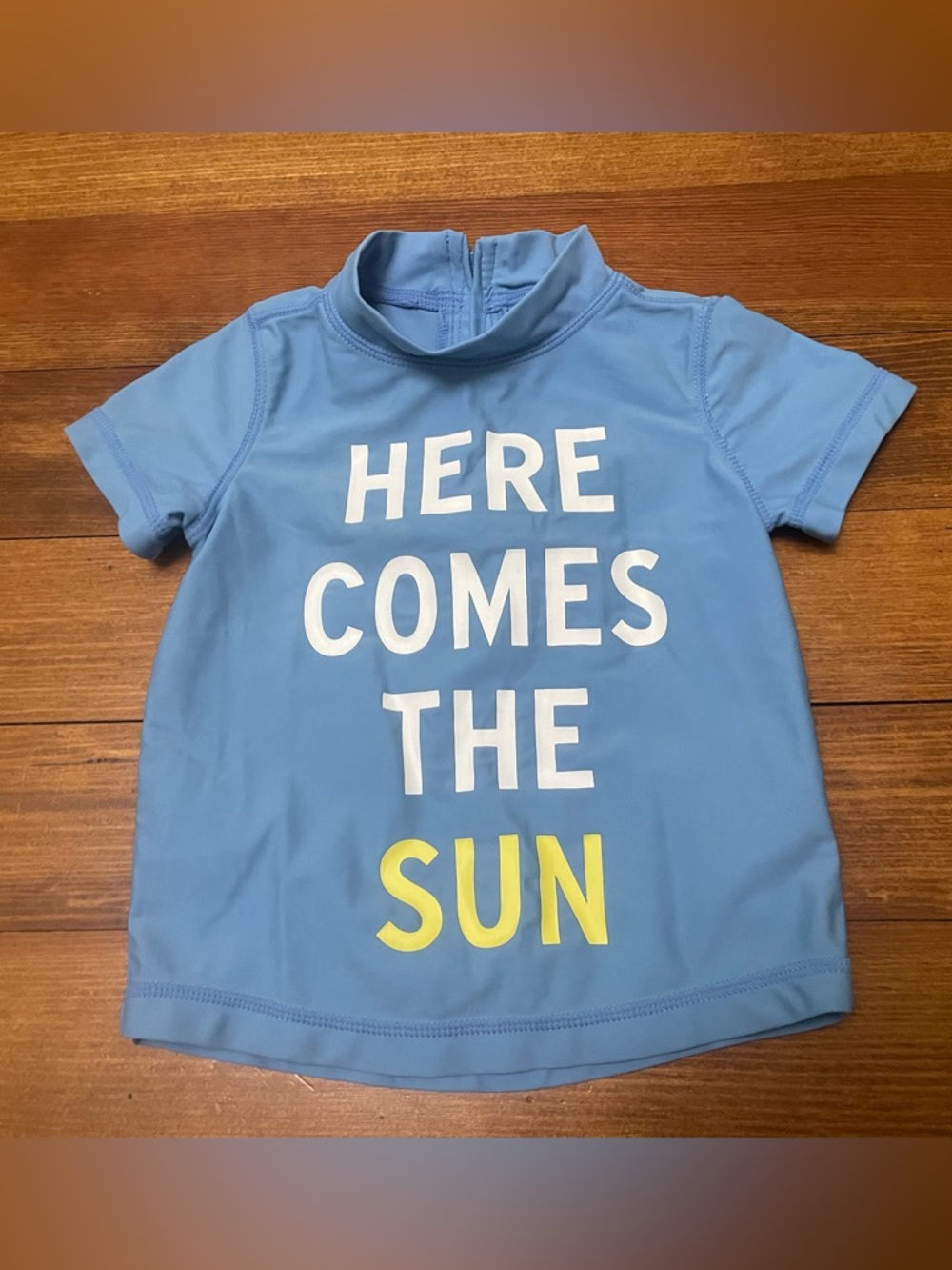 Baby GAP Blue 'Here Comes The Sun' Rash Guard Swim Shirt Size 6-12 Months